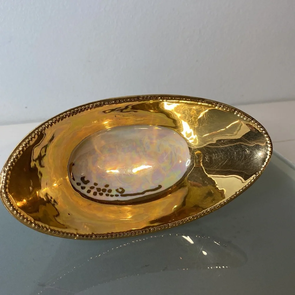 Vintage Bavaria Fine China, Iridescent Lusterware, Platter & Bowl Set 1920’s
